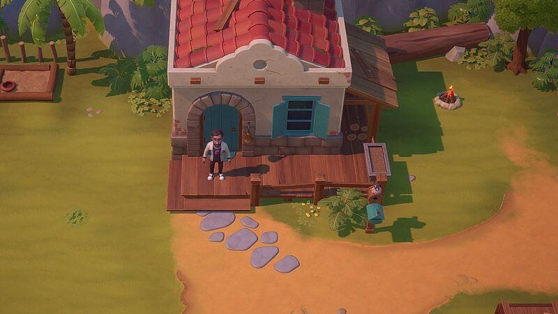 Seorang karakter pria dalam game Coral Islands